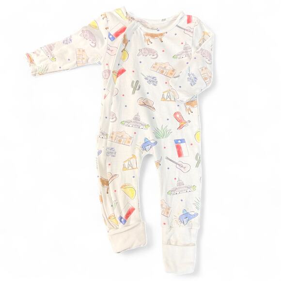 Nola Tawk Texas Kids Unisex Baby Sleeper Organic Cotton Convertible Zipper PJs - Picture 5 of 8
